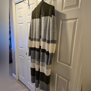 Striped Gray and Black Men's Sweater